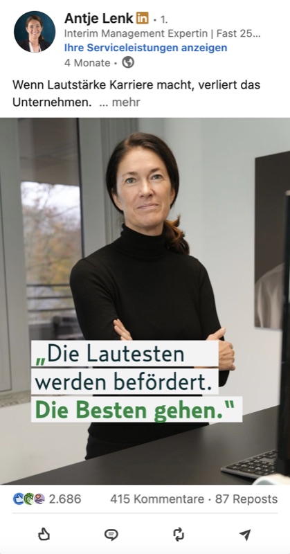 Antje Lenk LinkedIn post