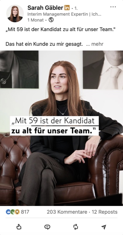 Sarah Gaebler LinkedIn post